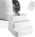 3 Step Litter Box Ramp Adjustable Detachable Litter Box Step, White
