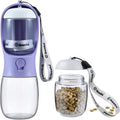 Cibaabo Dog Water Bottle Portable with Food Container & Filter for Travel | Feeding & Hydration | Travel Puppy Water Bowl | Portable Pet Dispenser | Girl Dog Accessories | for Hiking Camping Beach
