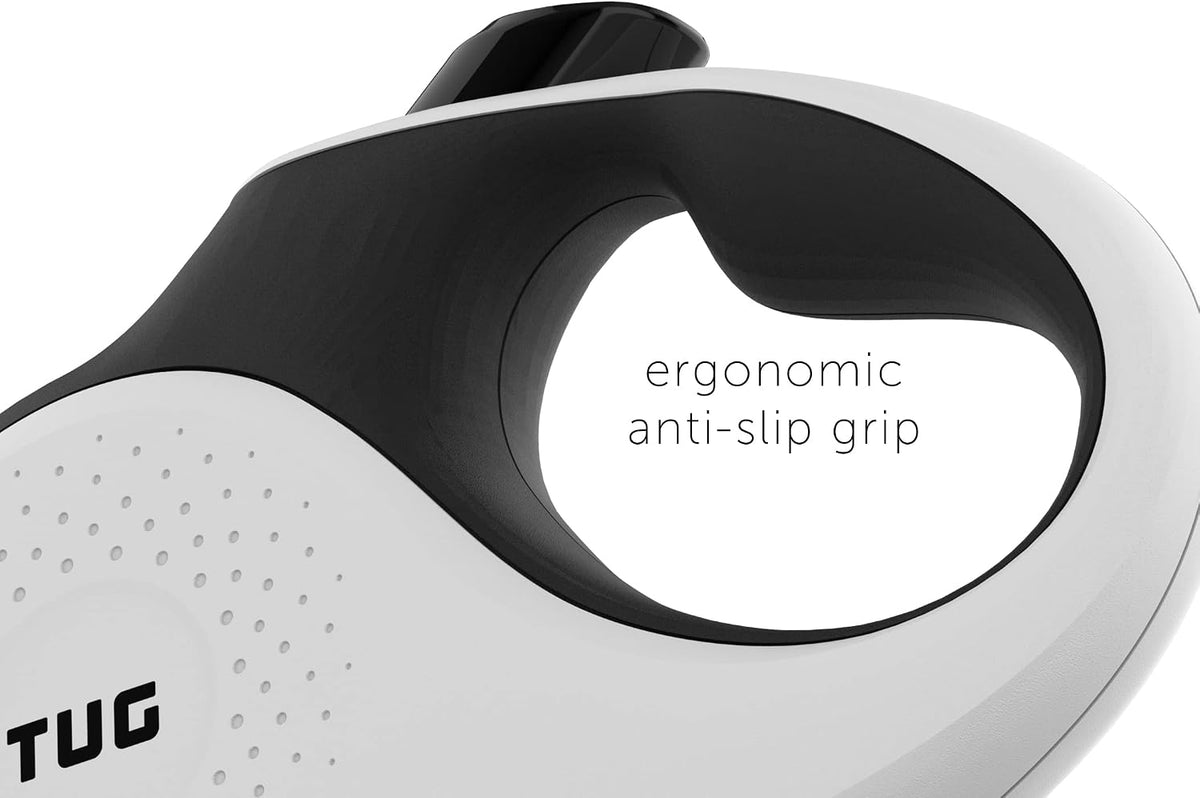 TUG XL Retractable Dog Leash, 26 ft (Extra Large, White)
