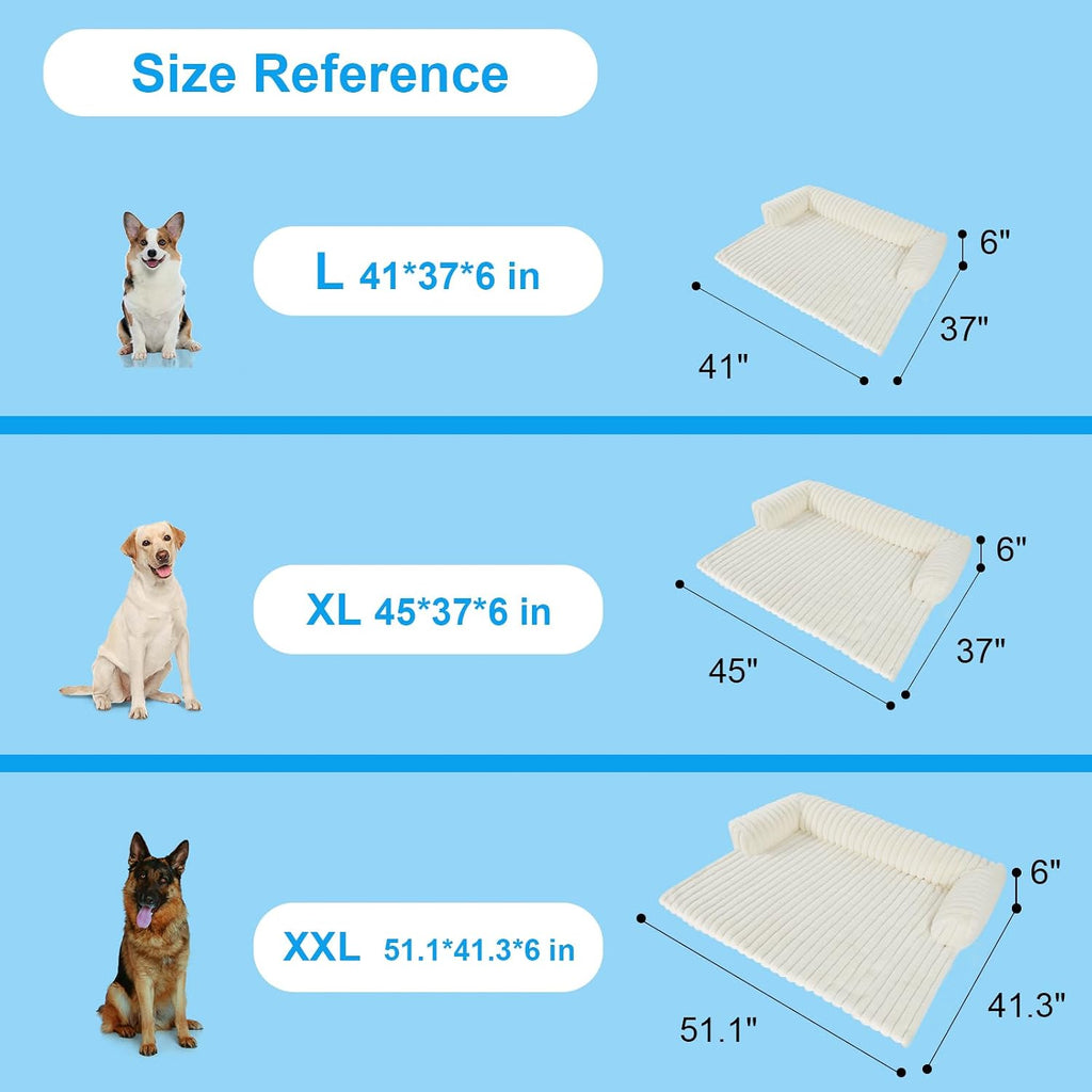 Luxurious Dog Couch Bed, Dog Sofa Bed, Couch Protector For Dogs(White, XXL)