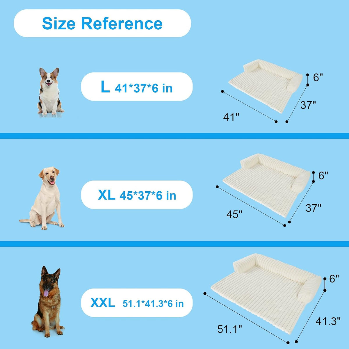 Luxurious Dog Couch Bed, Dog Sofa Bed, Couch Protector For Dogs(White, XXL)