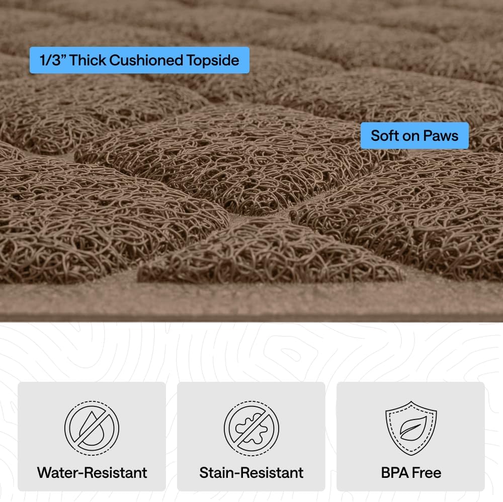 GORILLA GRIP Cat Litter Mat, Coiled Mesh Trapping Mats, 24x17 Brown