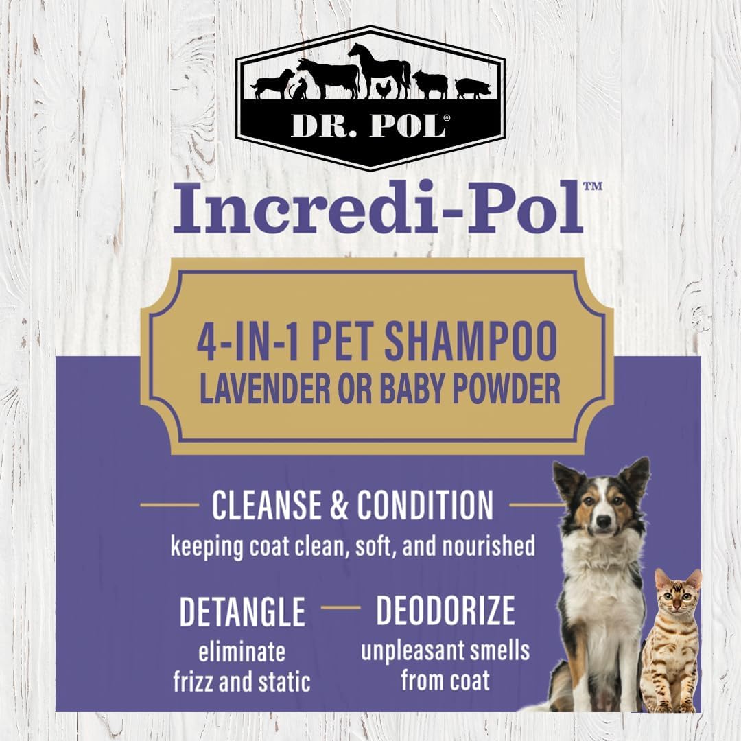 Dr. Pol Dog Shampoo, Cleanse, Condition, Deodorize, Detangle, Lavender