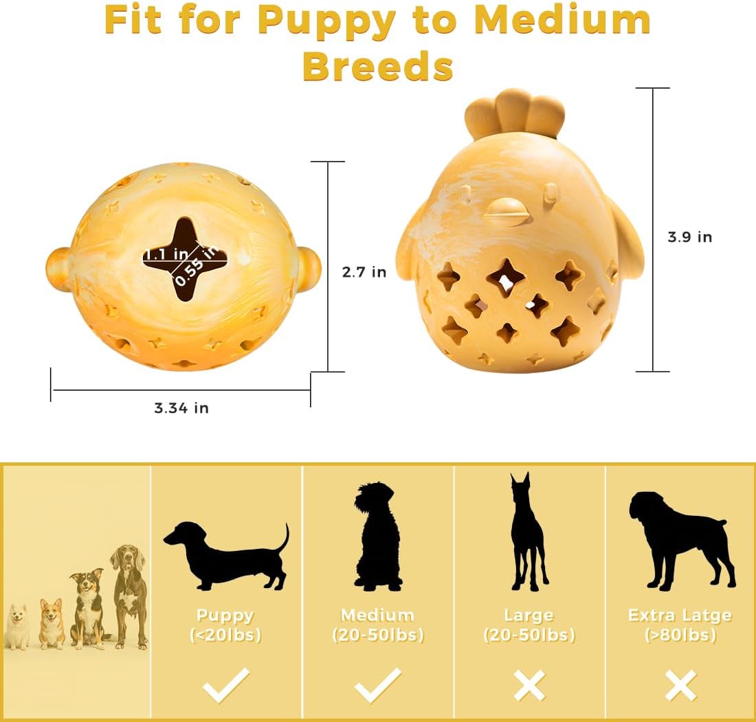 MewaJump Dog Toy Treat Food Dispenser Puzzle Rubber Chew Toys Stuffed Ball