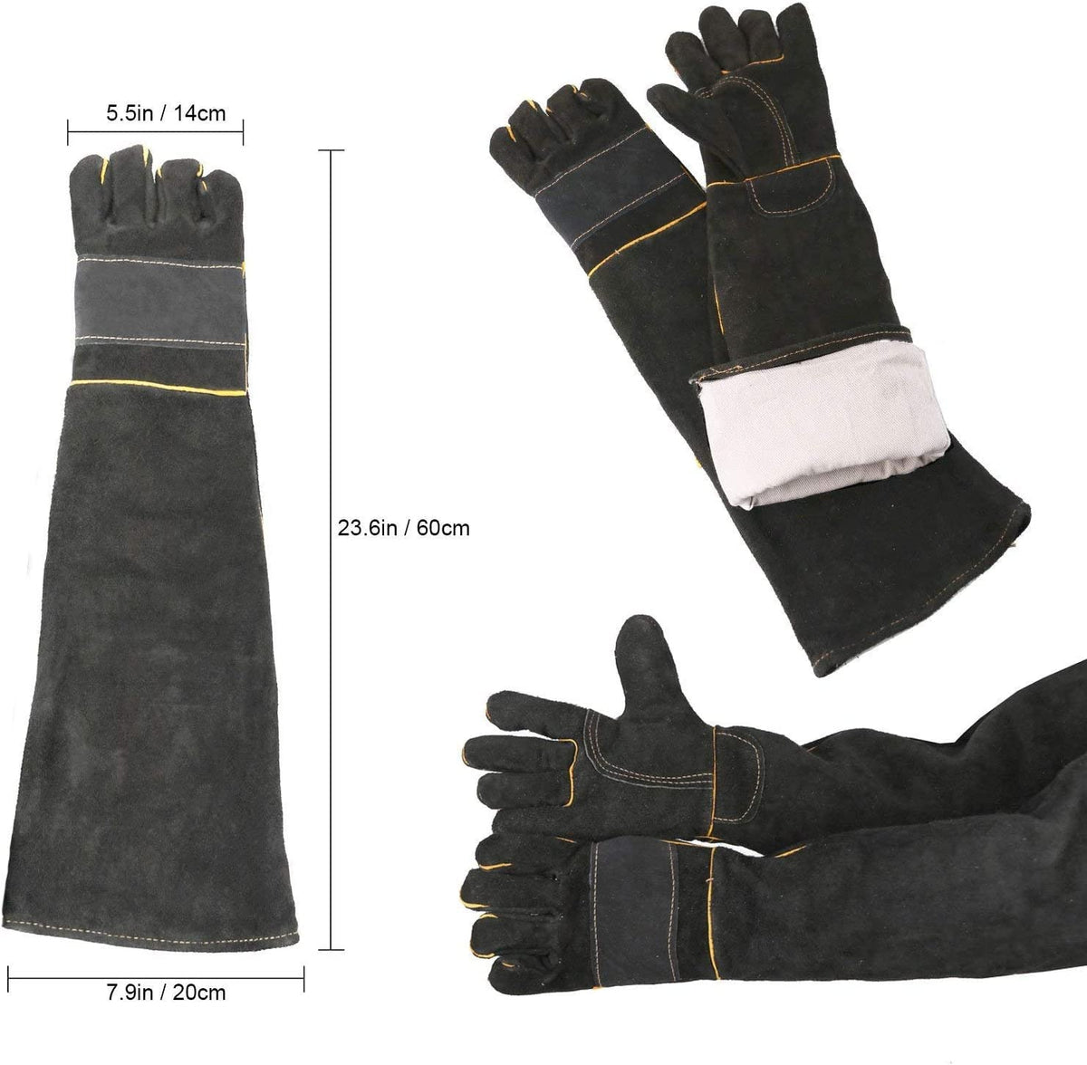 AOWPFVV Animal Handling Gloves Bite Proof for Dogs,Cats, 23.6in Large