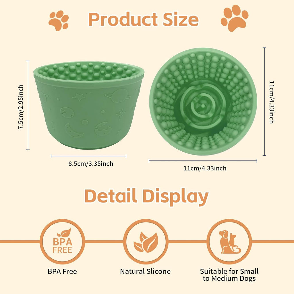 Dog Lick Bowl,Anxiety Relief Non-Slip Silicone Treat Bowl,Durable Anti-Choking Long-Lasting Enrichment Slow Feeder Licking Mat for Small Medium Large Breed,Freezable BPA Free Silicone Dishwasher Safe