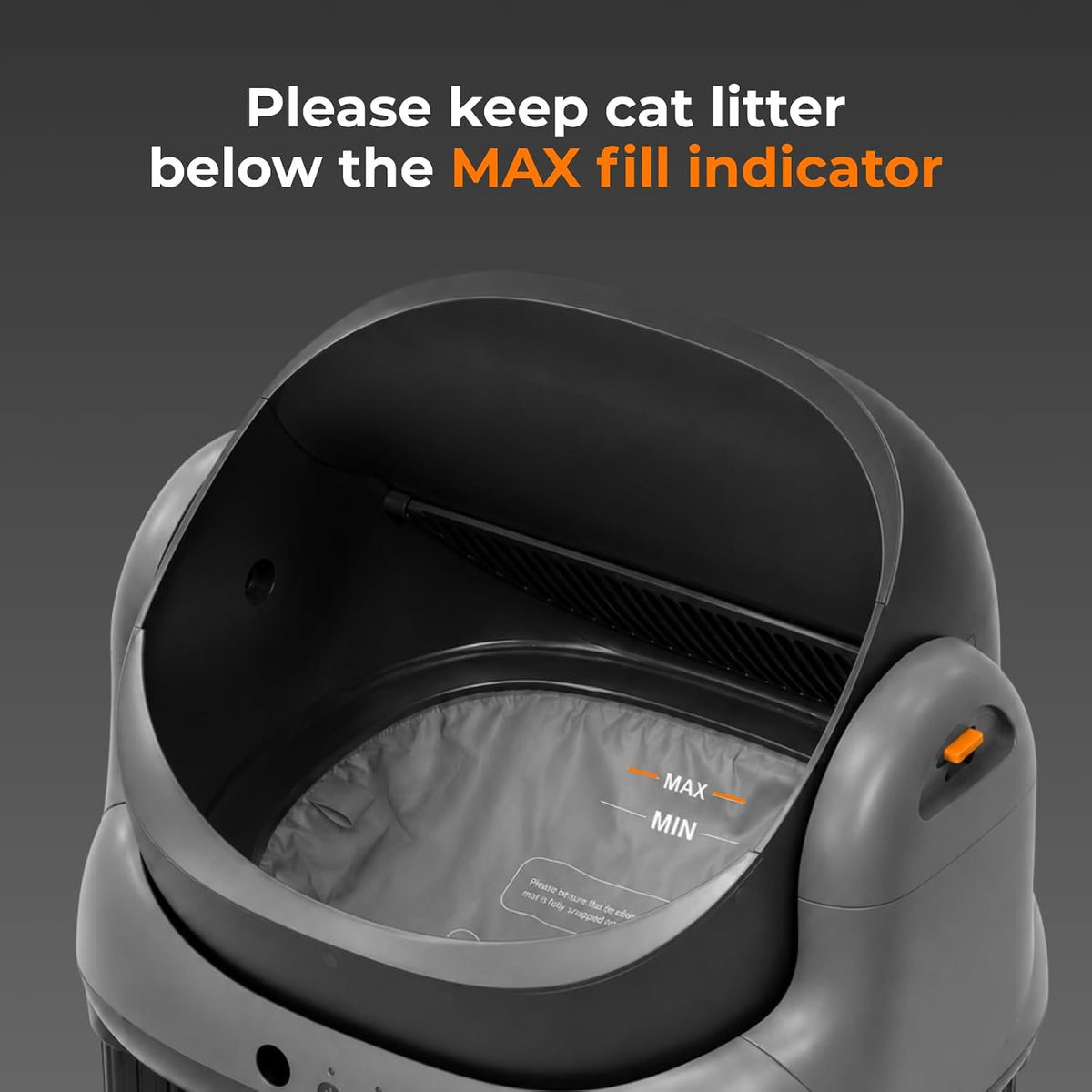 HHOLOVE Self Cleaning Litter Box, Open Top Automatic Litter Box, Safety Sensors Protection, App Control for Multiple Cats, Odor Control Includes 1 roll Liner, Large Waste Bin (Gray)