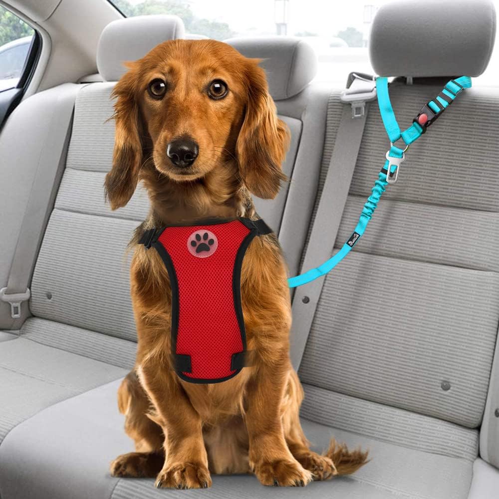 Lukovee Dog Car Seat Belt, 2 Pack, Headrest Restraint, Headrest + Clip