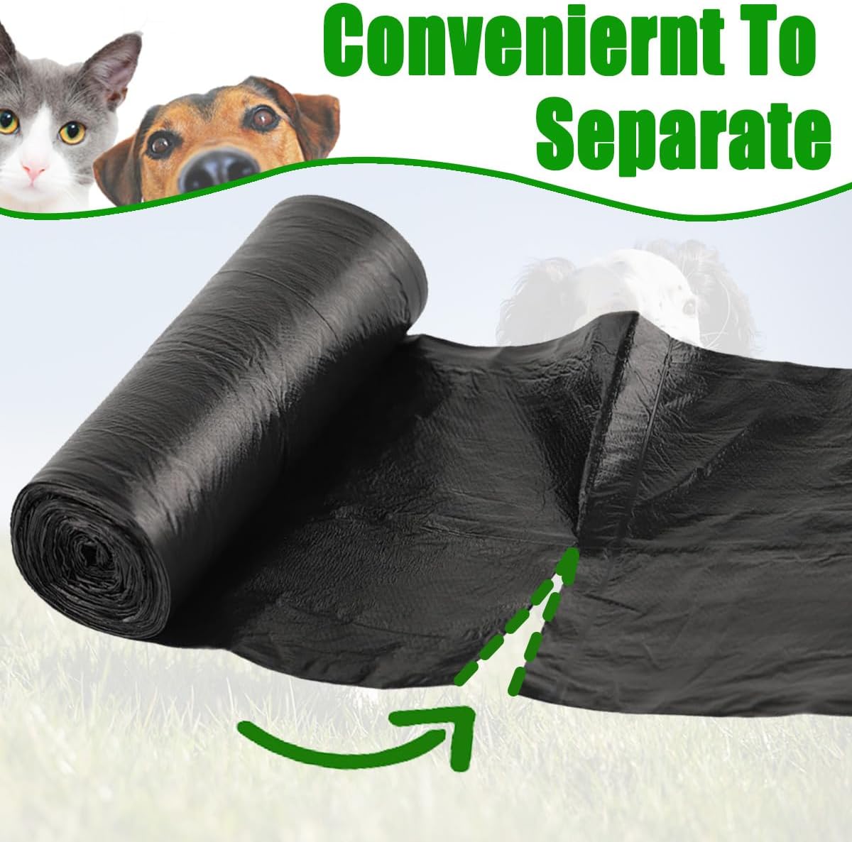 FUSBUNTY Dog Waste Bags, 100 Count Replacement Bags for Pooper Scooper | Sized 19.7 x 17.7 Inches for FUSBUNTY Swivel Bin & Rake Set. Durable Pet Waste Bags for Easy Dog Poop Cleanup.