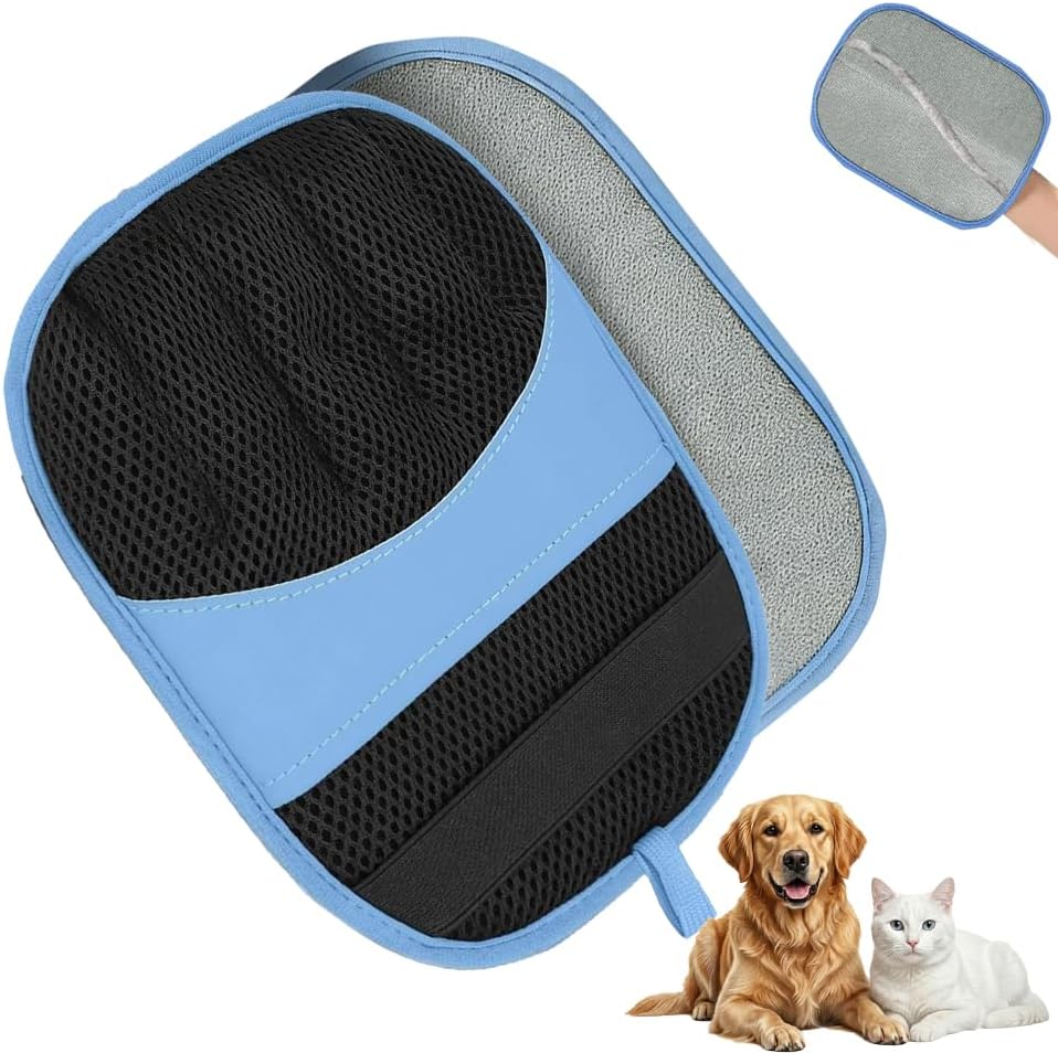 Pet Hair Removal Gloves, Electrostatic Pet Hair Remover Gloves Dog&Cat Blue