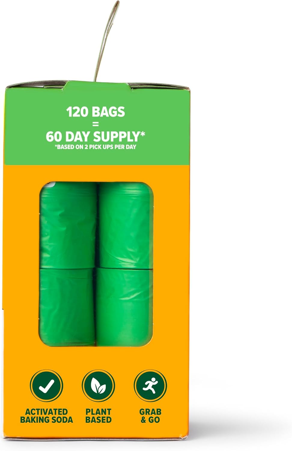 Arm and Hammer Plant Based Dog Poop Waste Bags, 120 Count, Green | With Activated Baking Soda, 9 x 14 In
