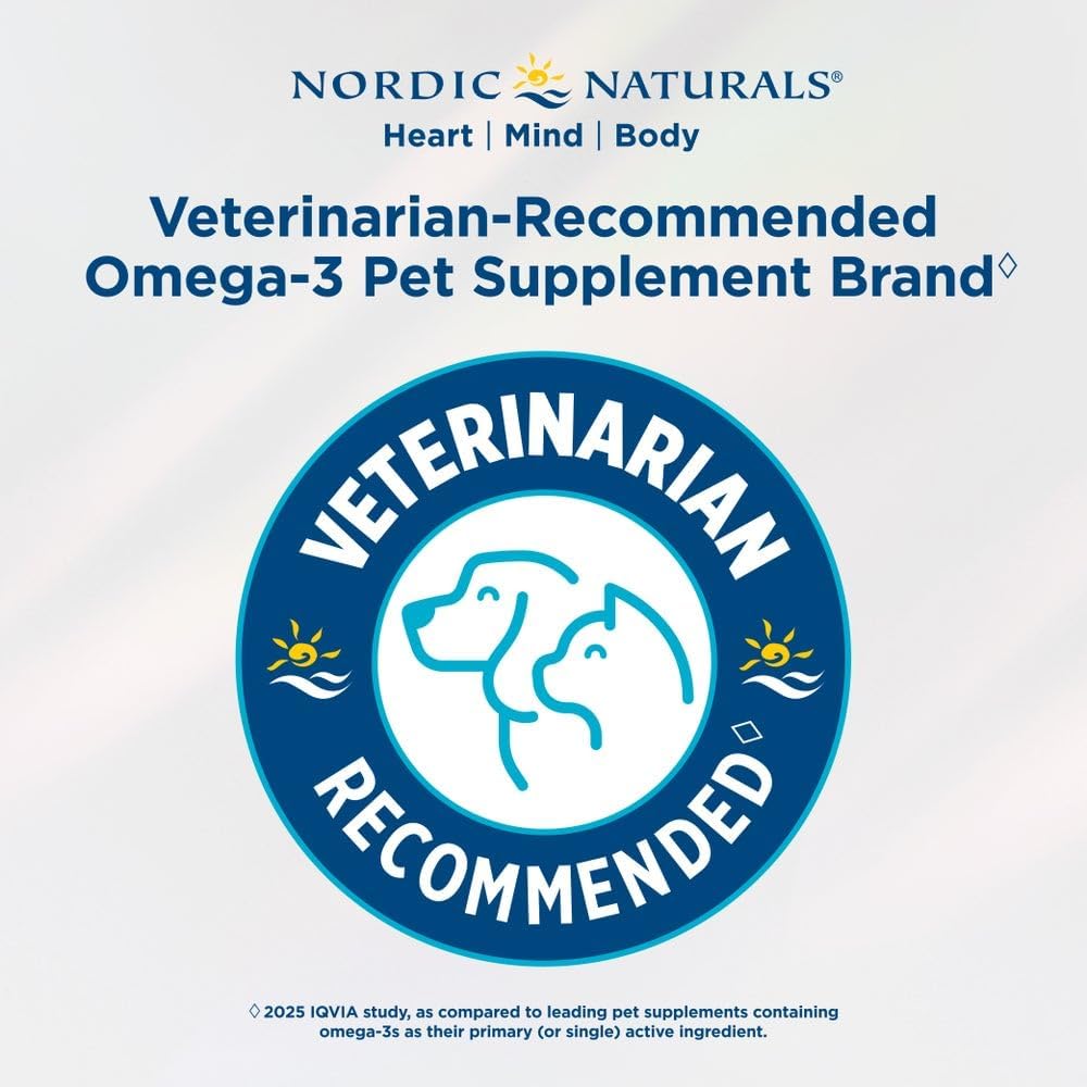 Nordic Naturals Omega-3 Pet, 294mg Fish Oil for Dogs & Cats w/EPA DHA - 2oz