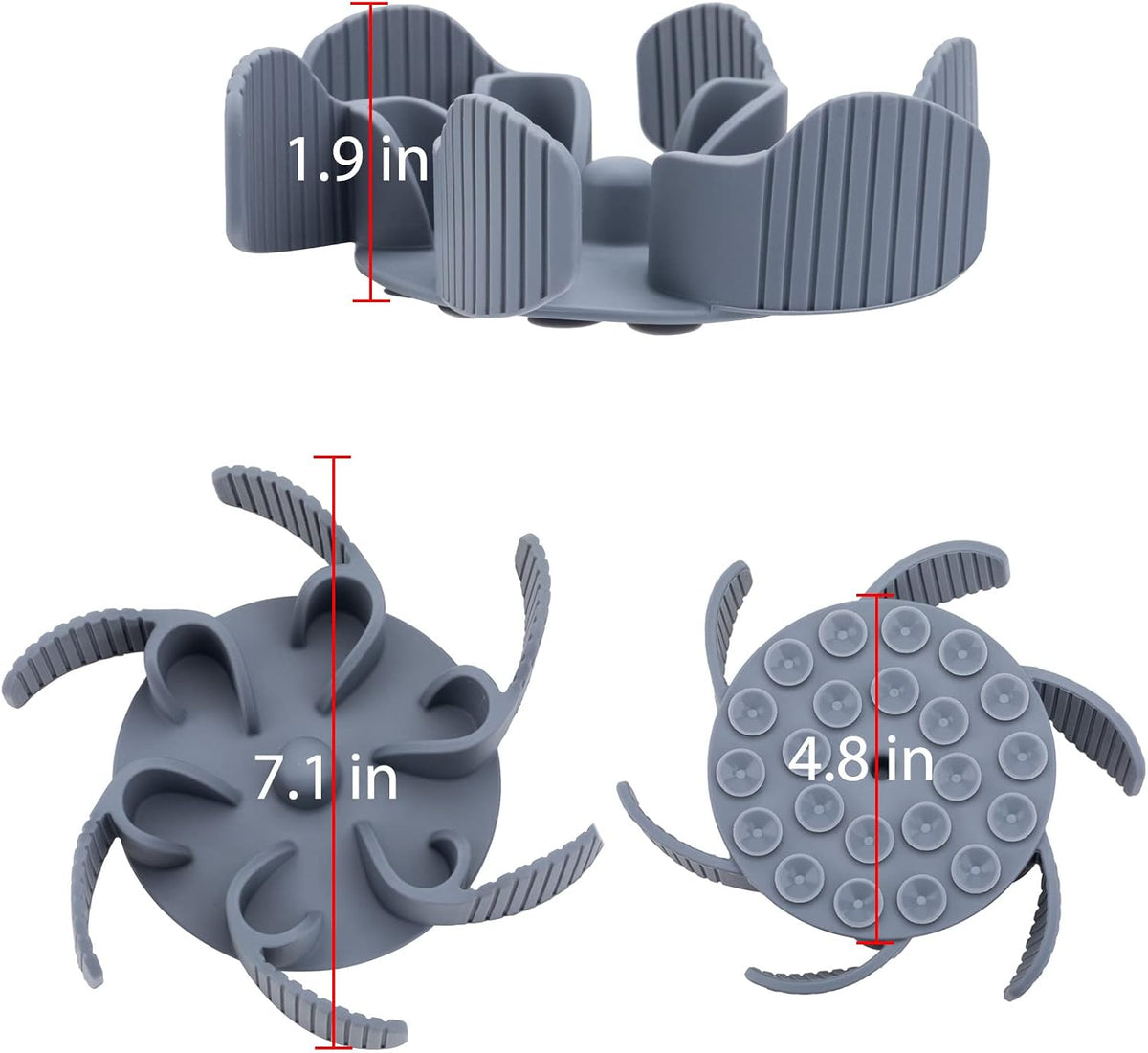 Keegud Slow Feeder Dog Bowls Insert [Octopus Suction Cups] Super Firm Slow Eating Dog Bowl [Cuttable] for Large Breed and Medium Size Dog Compatible with Regular and Elevated Dog Bowls (Flower)