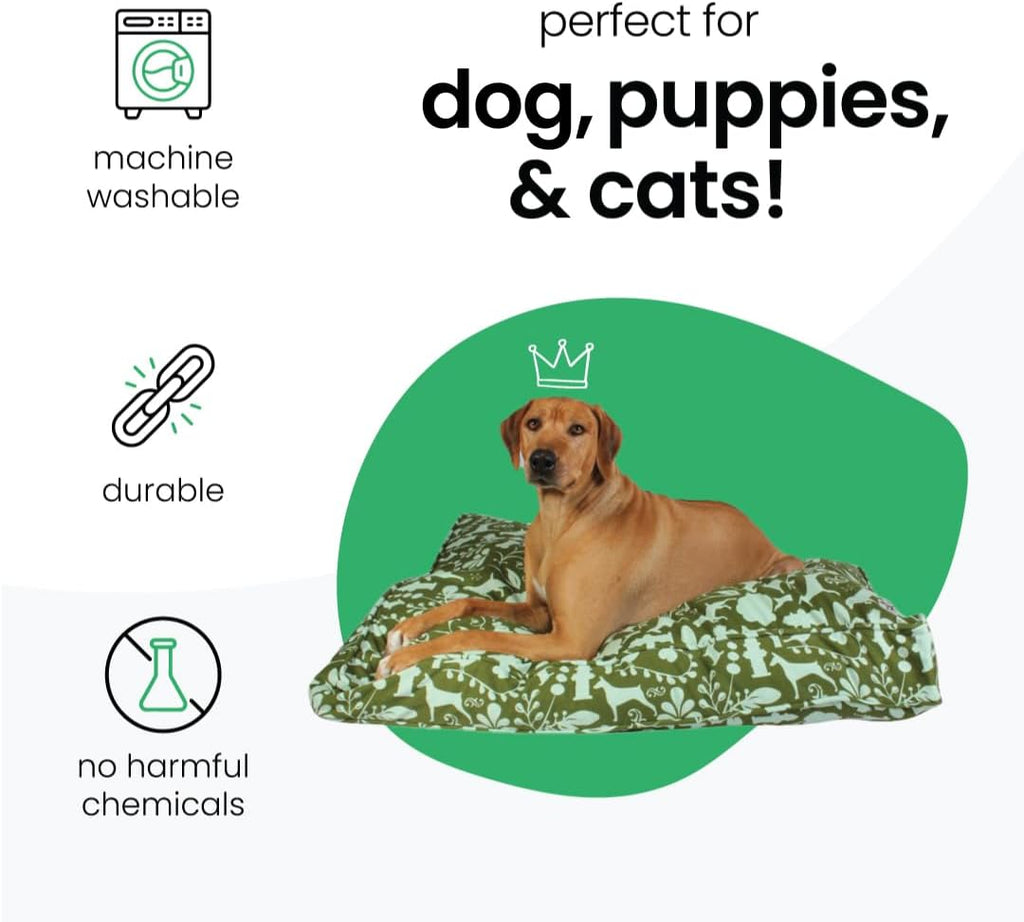 Molly Mutt Light Green Dog Bed Cover, Non-Toxic & 100% Cotton, 36"x45"x5"
