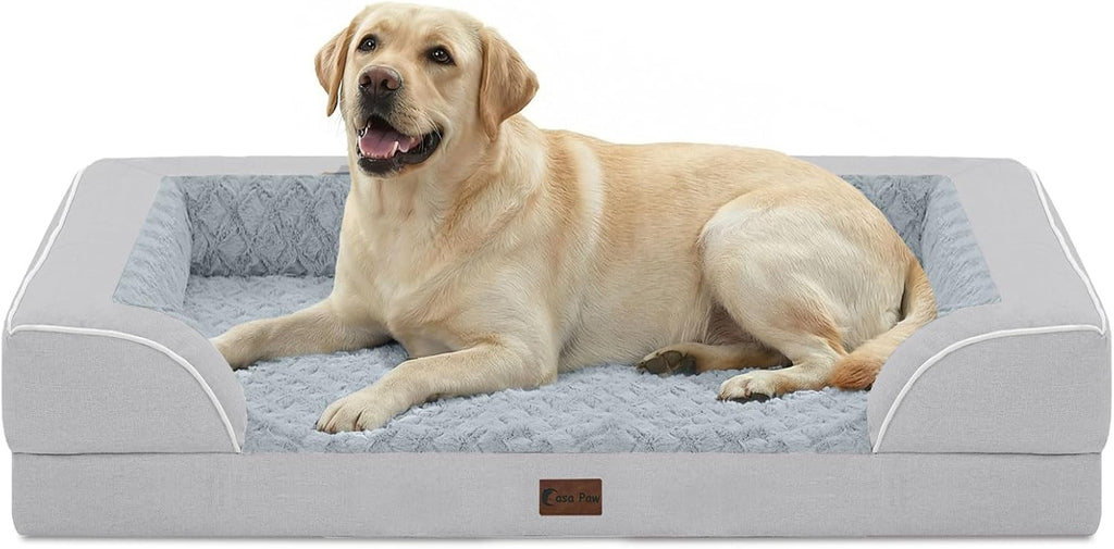 Orthopedic Dog Bed for Extra Large Dogs, 45x35in, Light Grey