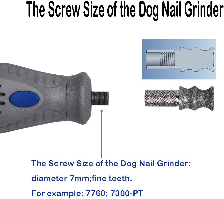 Diamond Dremel Dog Nail Grinder Bits for Rotary Tool-1/8'' Dremel Dog Nail Grinder Attachment-Pet Nail Grinder Bit Work for Animals Nail Care (XX Large T)