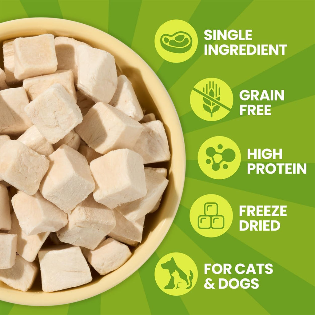 OPET Freeze-Dried Chicken Treats for Dogs & Cats, Single Ingredient, 1.1lb