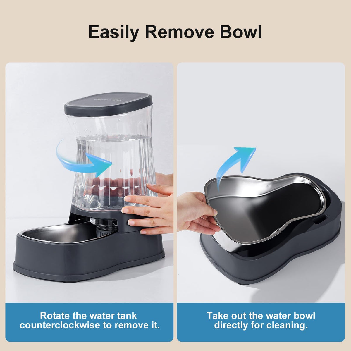 Automatic Dog Water Dispenser, Stainless Steel Bowls Feeder, 100% BPA-Free