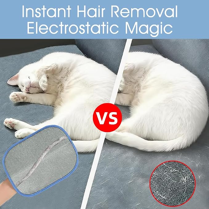 Pet Hair Removal Gloves, Electrostatic Pet Hair Remover Gloves Dog&Cat 2pcs