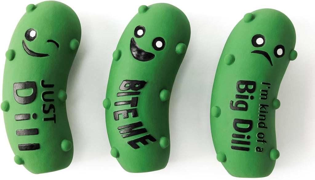 Squeaky Dog Toys for Medium Dogs, Soft Latex Squeaky Dog Ball, Cute Funny Squeak Crunchy Pickle Pet Toys