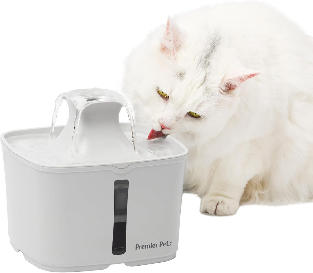 Premier Pet 60 oz Automatic Water Fountain for Dogs & Cats, Dual-Filter