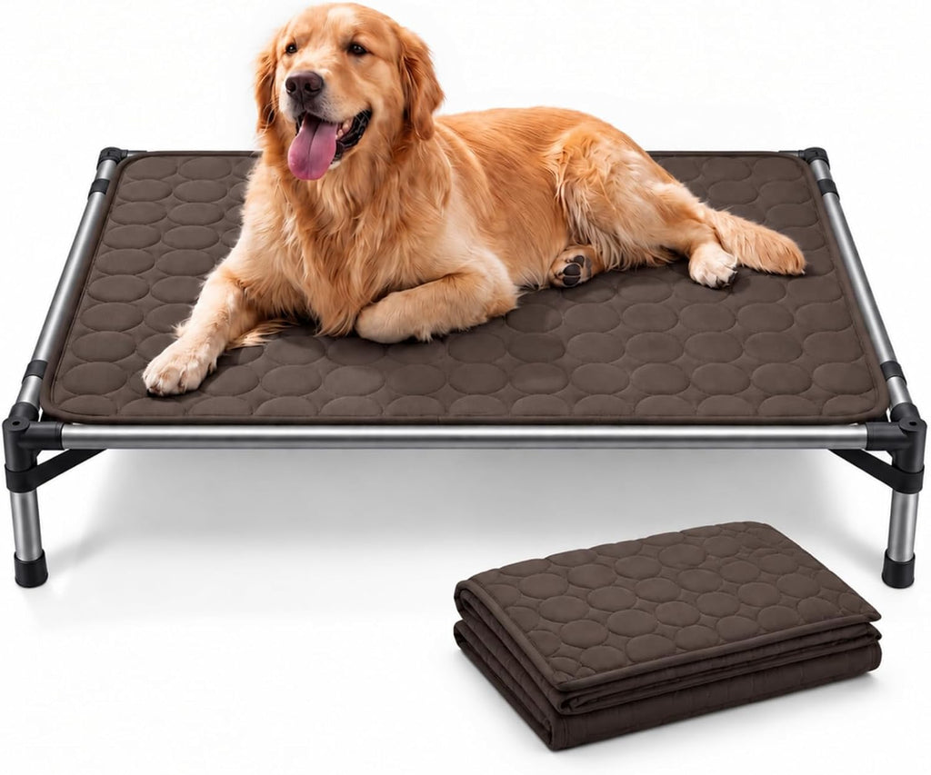Elevated Dog Cat Bed Cover Replacement Pad, 51 x 32 Inch, Brown