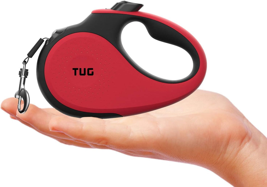 TUG Tiny Retractable Dog Leash, 10 ft (Extra Small, Red)