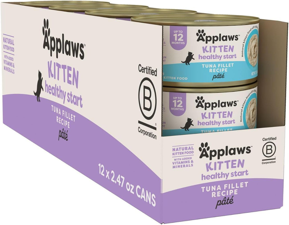Applaws Kitten Healthy Start Tuna Filet Paté Wet Food, 12-Pack 2.47 oz Cans