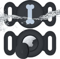 Waterproof Collar Holder Compatible with Airtag (2 Pack), Protective Anti-Lost Case for GPS Tracker, Silicone Collar Holder for Pets