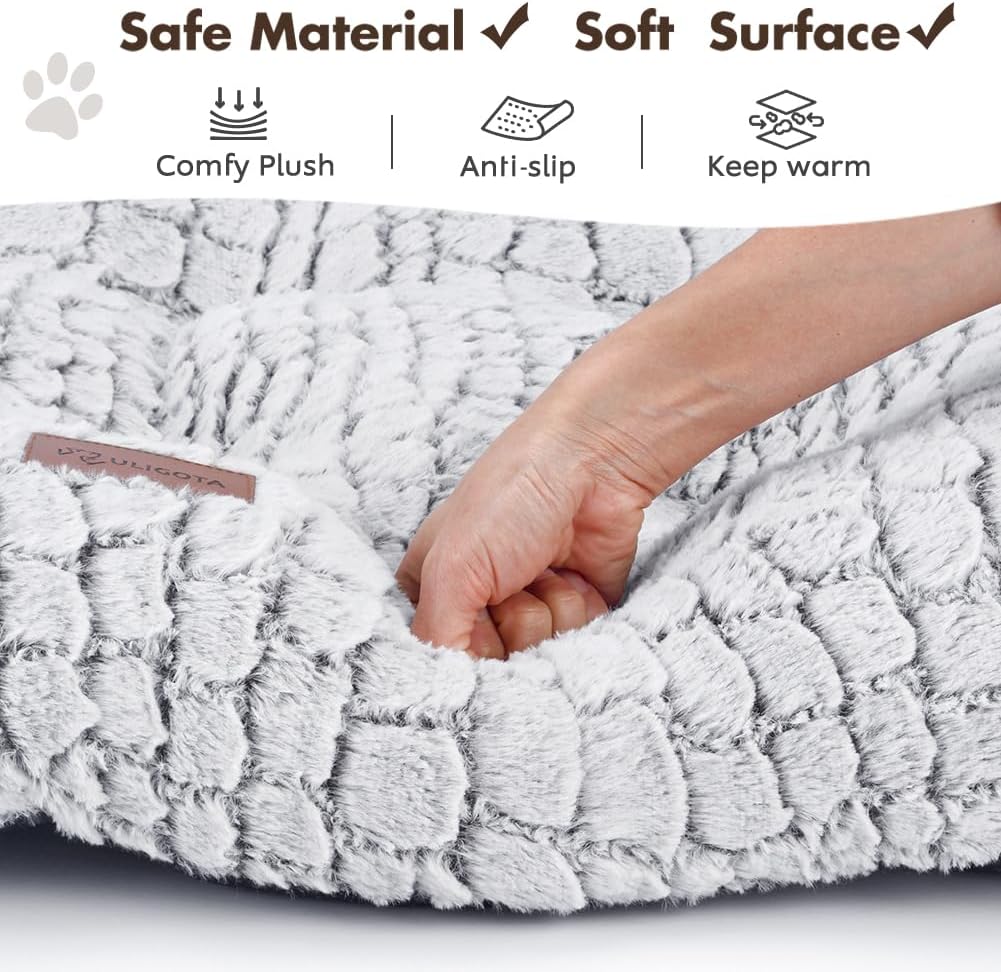 Dog Bed Crate Pad for Medium Dogs 36"x24" White
