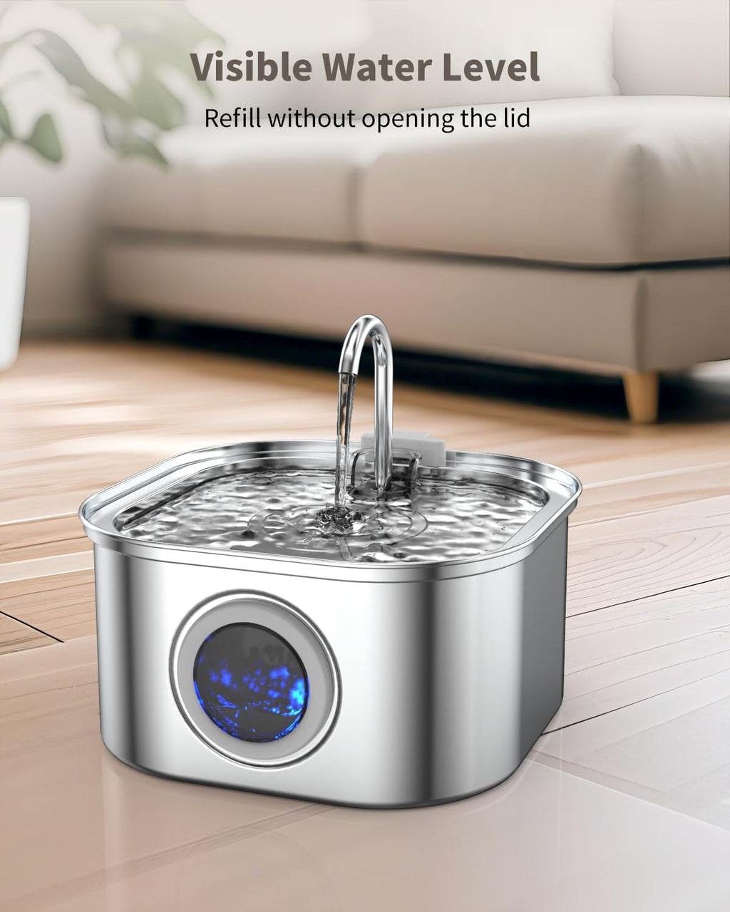 Stainless Steel Cat Water Fountain - 3.2L/108oz Cat Drinking Fountain