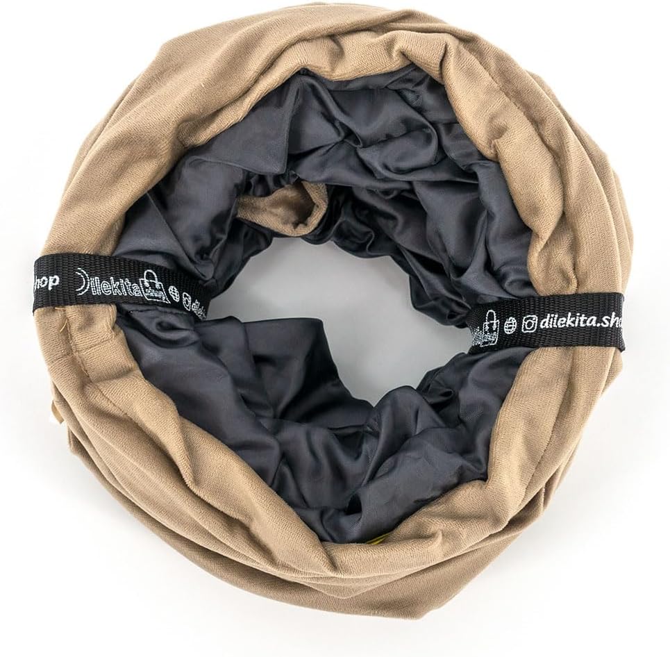 Velvet Fabric - Foldable/Collapsible - 140x25 cm (55.12x9.84 Inches) Cat Tunnel (Milky Brown)