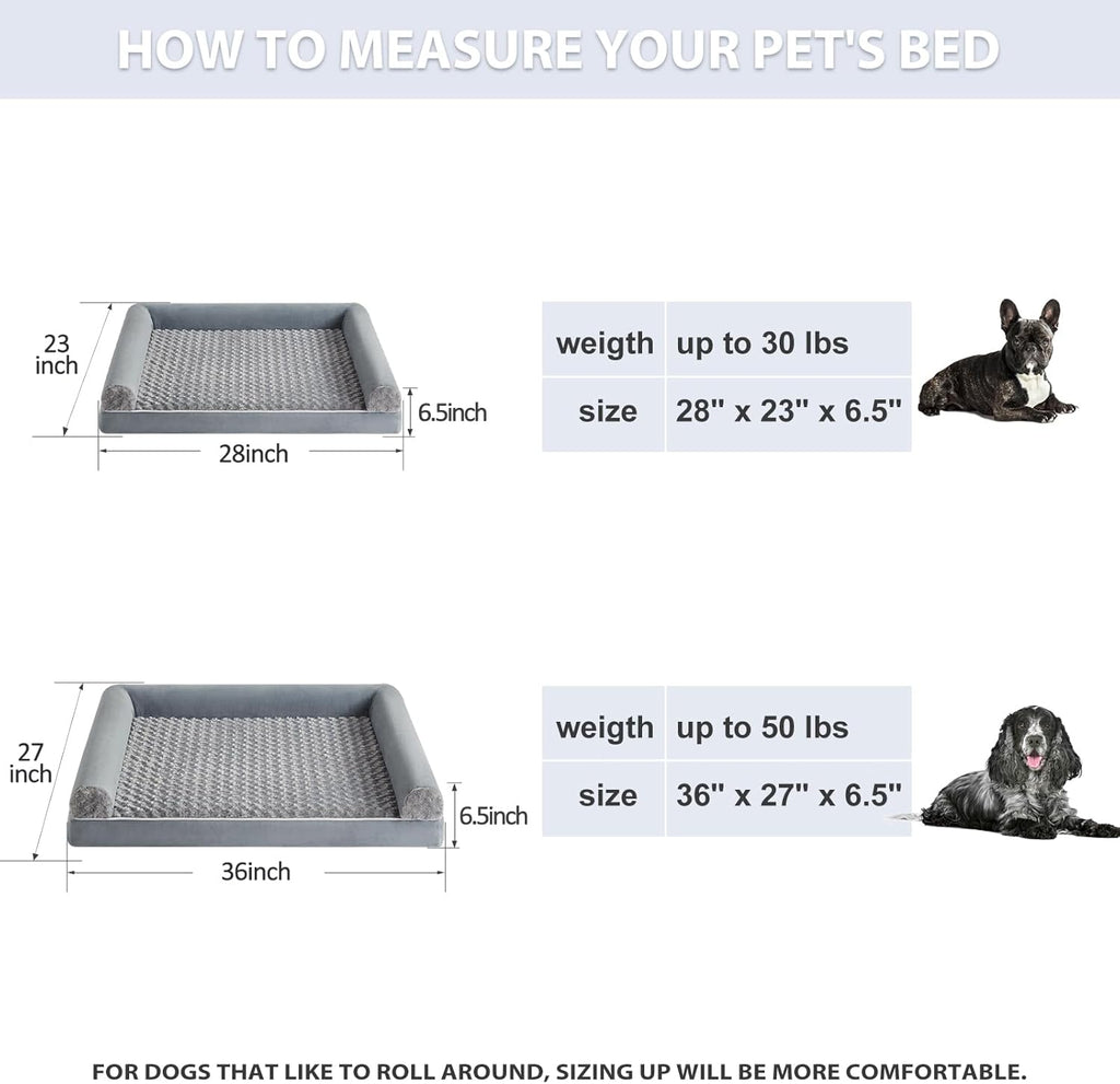BFPETHOME Orthopedic Washable Large Dog Bed for Senior Dog Comfy Sleep