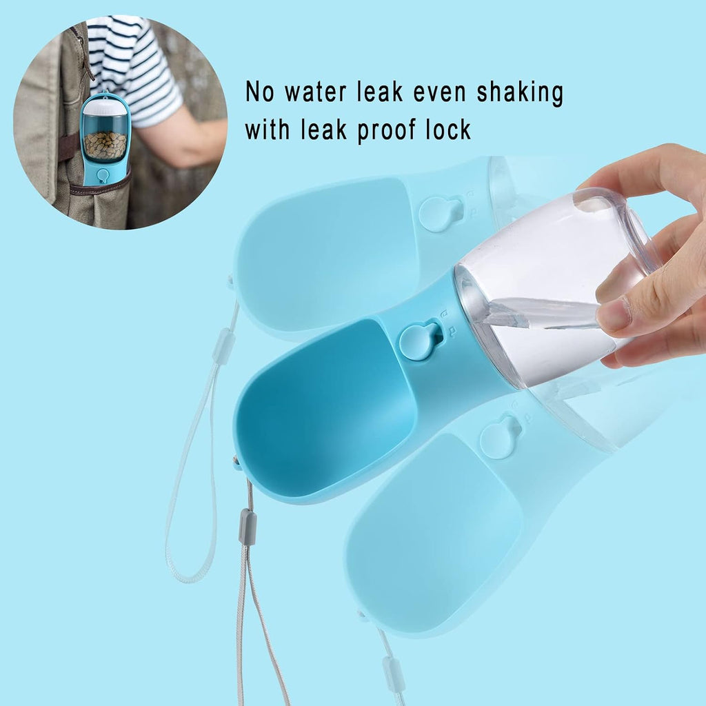 Cibaabo Dog Water Bottle Portable with Food Container & Filter for Travel | Feeding & Hydration | Travel Puppy Water Bowl | Portable Pet Dispenser | Girl Dog Accessories | for Hiking Camping Beach