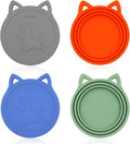 4 Pack Pet Food Can Cover Silicone Food Can Lids, Universal BPA Free, One Fit Most 3 oz,5.5 oz,12 oz Standard Size Food Cans