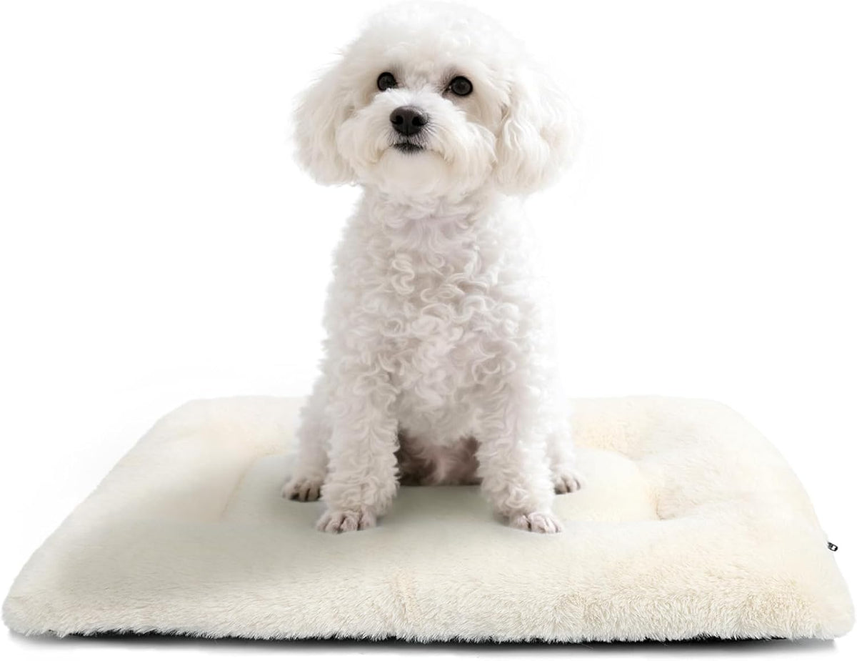 Crate Beds for Small Dogs Ultra Soft Cat Bed for Indoor Cats Washable & Anti-Slip XS Kennel Pads for Crates 22 Inch Fluffy Comfy Pet Sleeping Mat for Puppy and Kitten,Beige