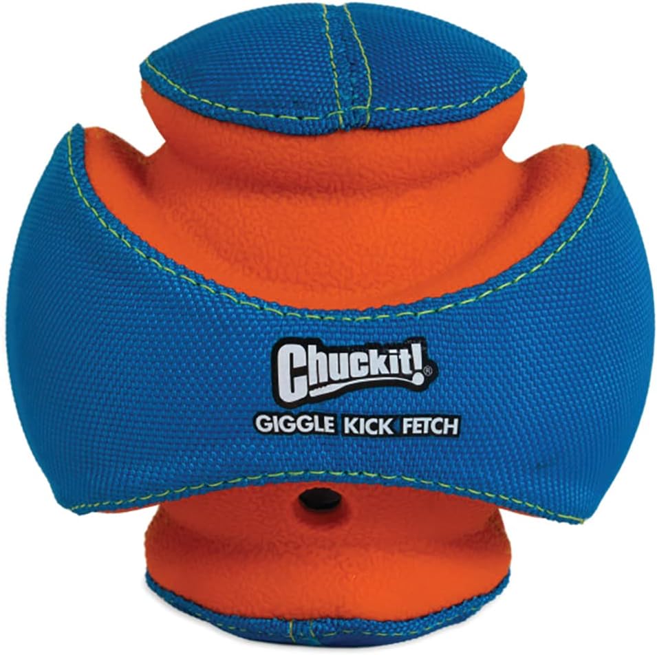 ChuckIt! Kick Fetch Dog Toy Ball With Giggle Sounds, Small