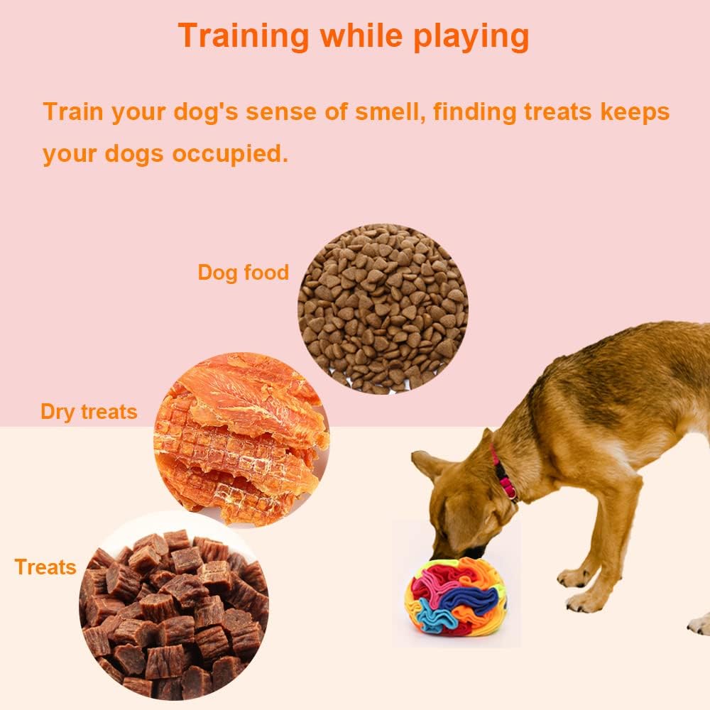 Ablechien Snuffle Ball - Snuffle Ball for Dogs Large Breed, Interactive Dog Toys to Keep Them Busy, Dog Puzzles for Large Dogs with Storage Bag Machine Washable