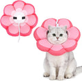 PUPTECK Cat Cone Collar, Soft Kitten Recovery Collar, Lightweight Anti-Bite Lick Elizabethan e Collar for Cats Puppy After Surgery, Pink S