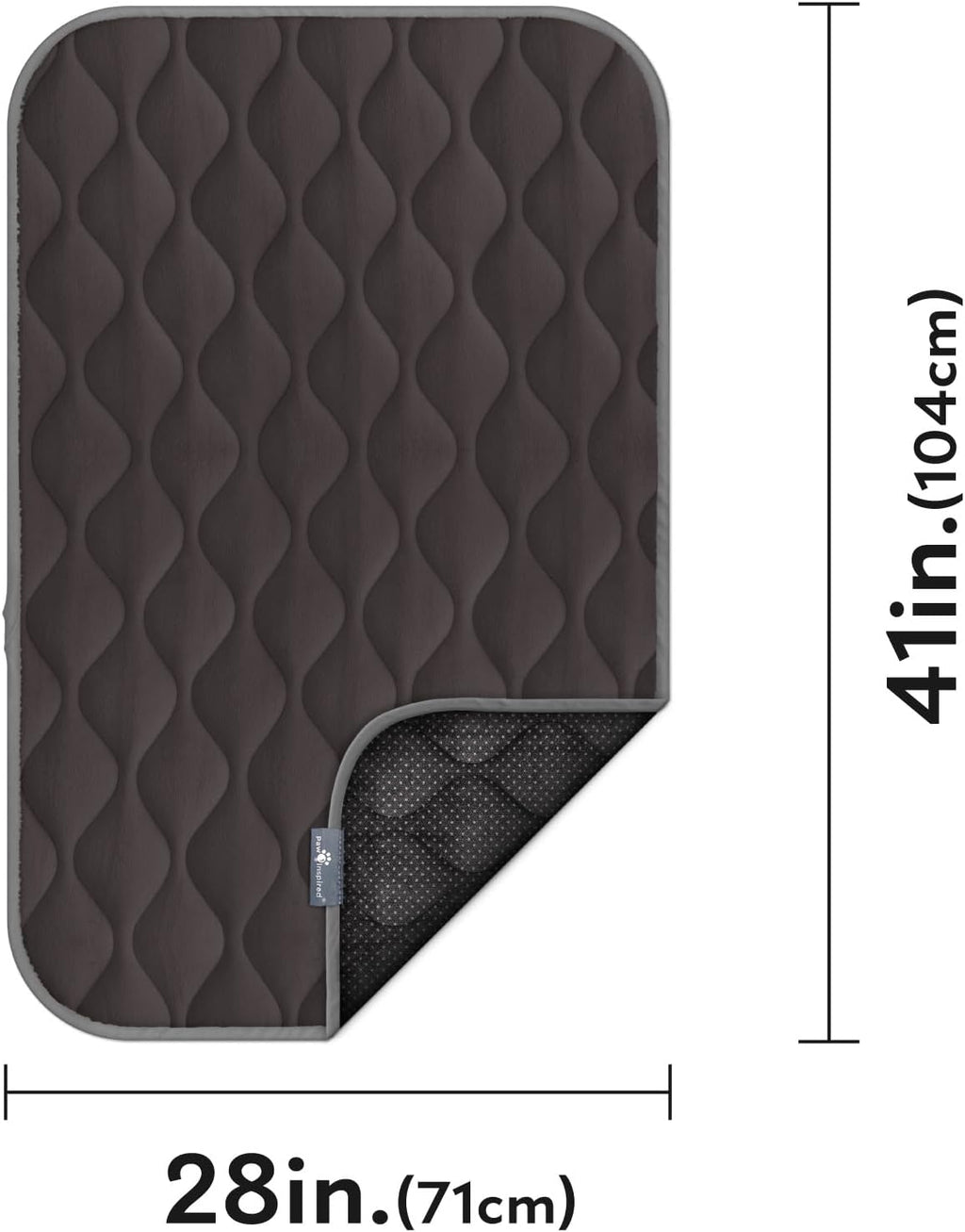 Paw Inspired Washable Padded Crate Mats for Dogs, Gray, 41x28 Inch