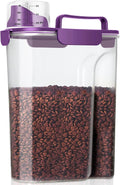 LEAWALK 5-7Lbs Airtight Pet Storage Container, Upgraded Large Nozzle With Handle Design For Cat Dog Bird Food and for Small Animal Kibble, Oatmeal, Rice, Flour, Brown Sugart-Deep Purple