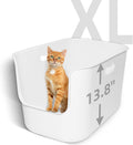 Extra Large High Sided Litter Box,22.6"×14.8"×13.8" XL Cat Litter Box for Indoor Cats,Jumbo Cat Box for Big Cats,Open Top Tall Litter Pan with High Wall,Easy to Clean,Anti-Splashing Design
