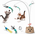 Interactive Cat Toys for Indoor Cats: Automatic Flying Bird Cat Toy with 360° Feather Wand, Strong 8cm Suction Cup, USB Rechargeable Self-Play Cat Toy for Bored Kittens & Adult Cats