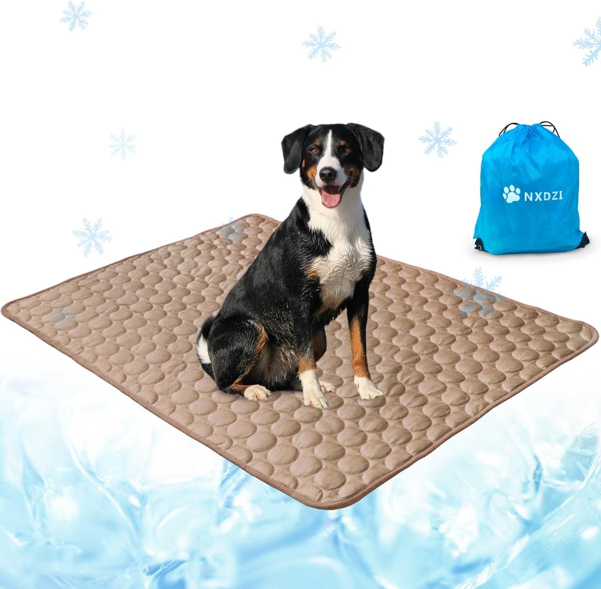 Dog Cooling Mat for Dogs, 59 x 40 Inch Washable Pet Pad, Soft Breathable Dog Bed Mat for Large Dogs, Lightweight Summer Blanket for Crate, Sofa, Floor, Car Seat, Indoor and Travel Use, Brown