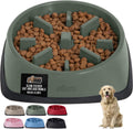 GORILLA GRIP® Patented Slow Feeder Dog and Cat Bowl, BPA Free, 4 Cup Sage