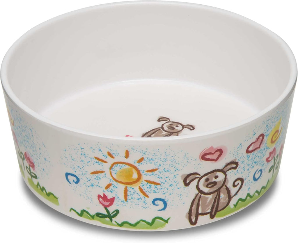 Loving Pets Dolce Moderno Dog Bowl – Modern Melamine Dog Food Bowl & Dog Water Bowl – Durable, Non-Slip Pet Dish for Small & Medium Dogs – Dishwasher Safe Dog Bowl (Large, 47 oz)