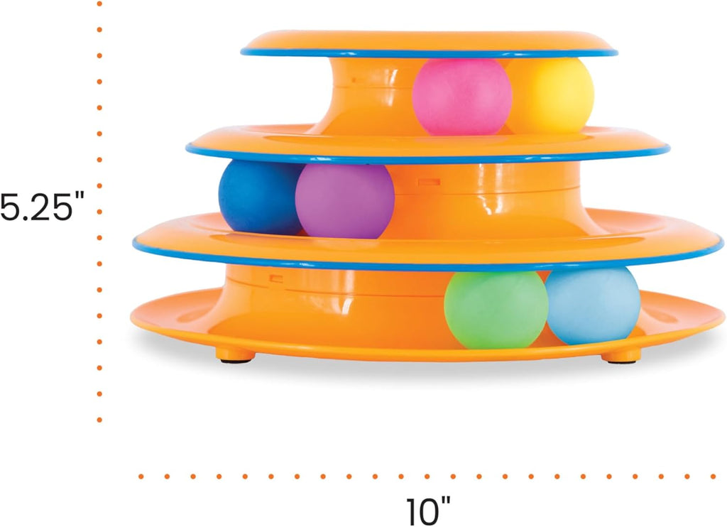 Catstages Tower of Tracks Interactive Cat Toy, 6 Spinning Balls, 10" x 5.3"