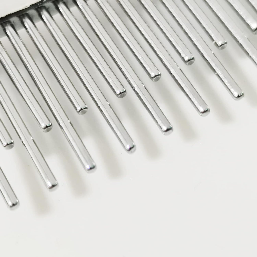 Long Hair Dog or Cat Comb Grooming with Short and Long Teeth Dematting Knots Tangles Remover Combs Detangler Tool Suitable for Dogs Cats Poodle HorseStainless Steel Pin