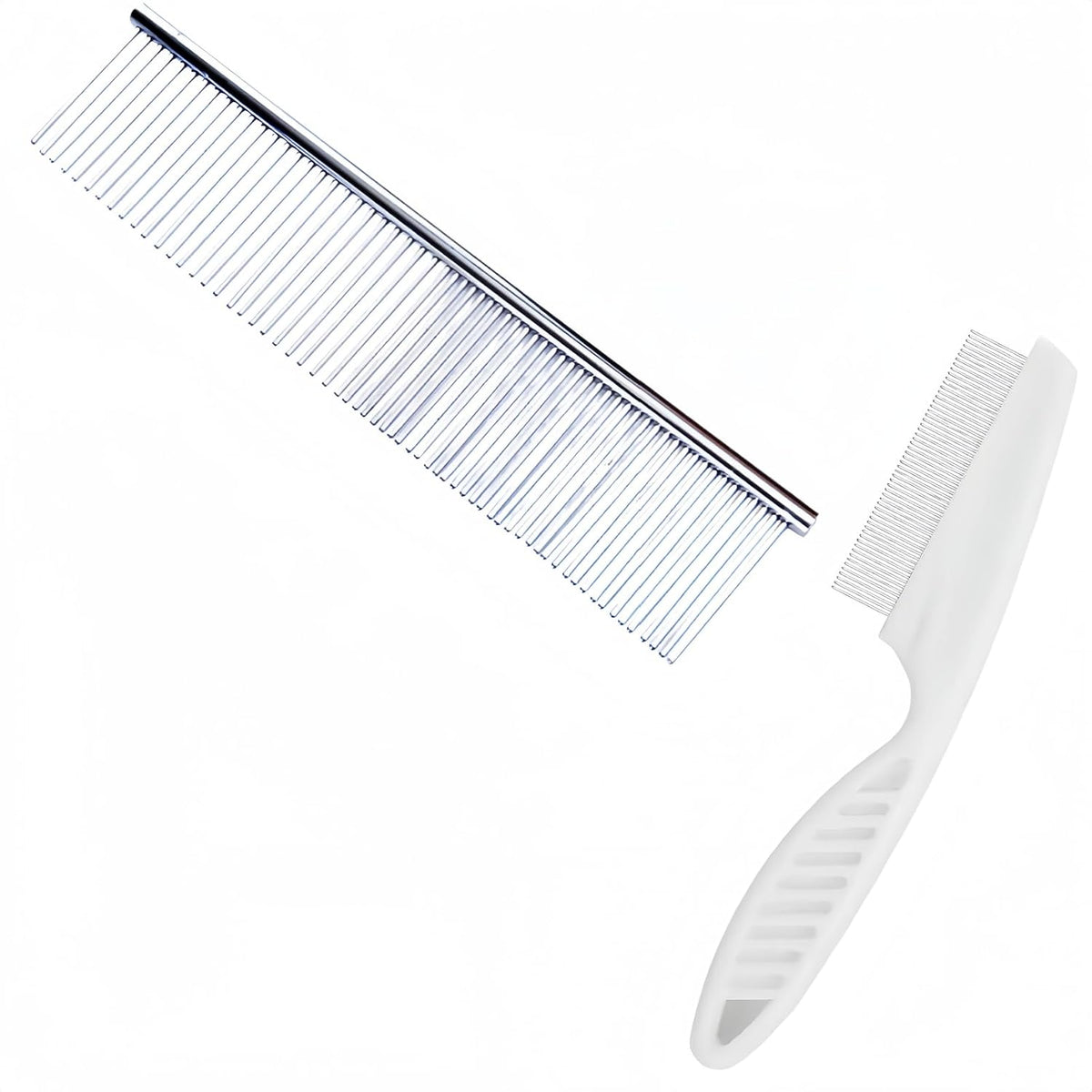 2 Pcs Pet Grooming & Flea Combs, Moderate Tooth Spacing, Effectively Remove Fleas and Tangled Hair, Suitable for Grooming All Kinds Of Pets