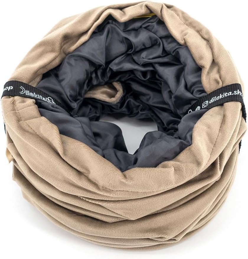 Velvet Fabric - Foldable/Collapsible - 140x25 cm (55.12x9.84 Inches) Cat Tunnel (Milky Brown)